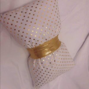 Hand made Gold throw pillow, perfect for girl room decor or leaving room ....